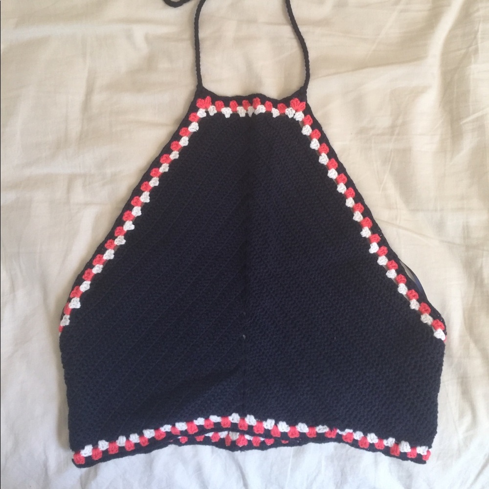 Zara knit crop halter top